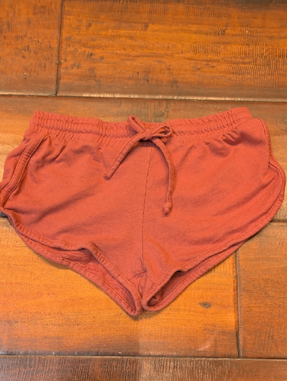 "Mikes Ass" Red Graphic Casual Shorts with White Glitter Print - Picture 4 of 9